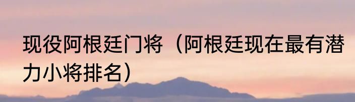 现役阿根廷门将（阿根廷现在最有潜力小将排名）