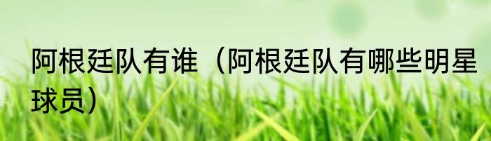 阿根廷队有谁（阿根廷队有哪些明星球员）