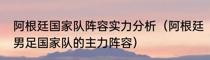 阿根廷国家队阵容实力分析（阿根廷男足国家队的主力阵容）