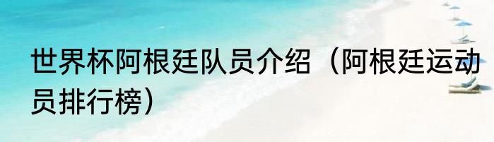 世界杯阿根廷队员介绍（阿根廷运动员排行榜）