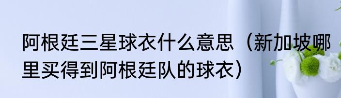 阿根廷三星球衣什么意思（新加坡哪里买得到阿根廷队的球衣）