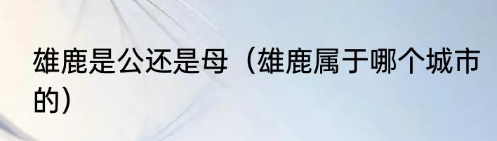 雄鹿是公还是母（雄鹿属于哪个城市的）