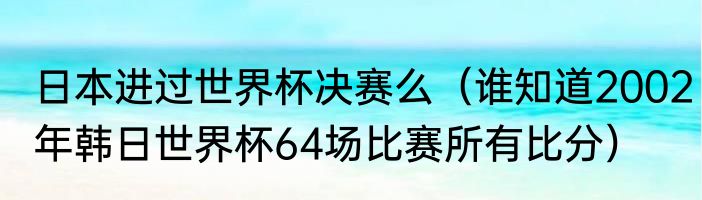 日本进过世界杯决赛么（谁知道2002年韩日世界杯64场比赛所有比分）