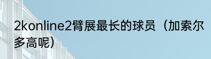 2konline2臂展最长的球员（加索尔多高呢）