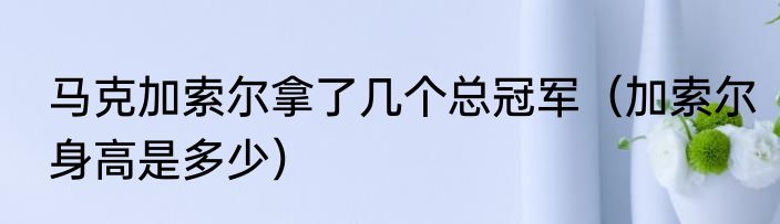 马克加索尔拿了几个总冠军（加索尔身高是多少）
