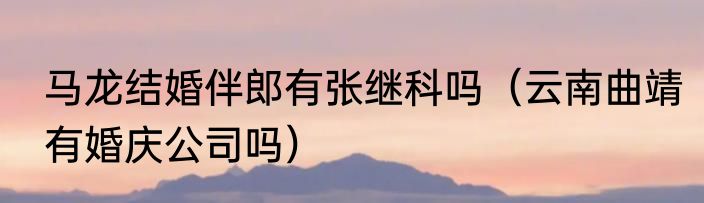 马龙结婚伴郎有张继科吗（云南曲靖有婚庆公司吗）