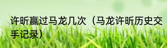 许昕赢过马龙几次（马龙许昕历史交手记录）