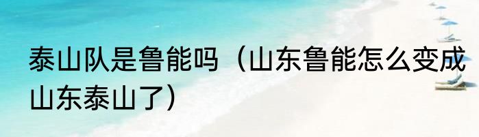 泰山队是鲁能吗（山东鲁能怎么变成山东泰山了）