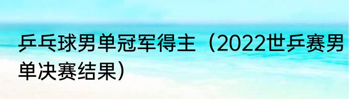 乒乓球男单冠军得主（2022世乒赛男单决赛结果）