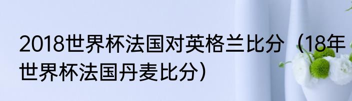 2018世界杯法国对英格兰比分（18年世界杯法国丹麦比分）