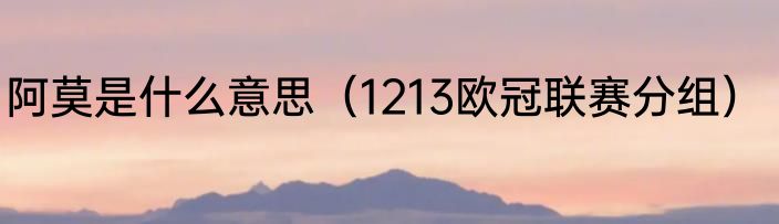 阿莫是什么意思（1213欧冠联赛分组）