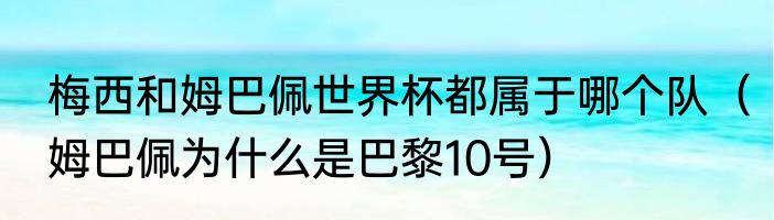 梅西和姆巴佩世界杯都属于哪个队（姆巴佩为什么是巴黎10号）