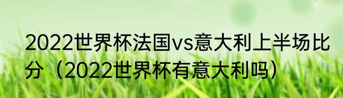 2022世界杯法国vs意大利上半场比分（2022世界杯有意大利吗）
