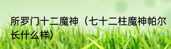 所罗门十二魔神（七十二柱魔神帕尔长什么样）