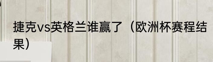 捷克vs英格兰谁赢了（欧洲杯赛程结果）