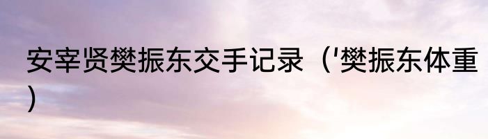 安宰贤樊振东交手记录（'樊振东体重）