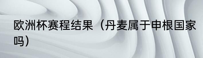 欧洲杯赛程结果（丹麦属于申根国家吗）