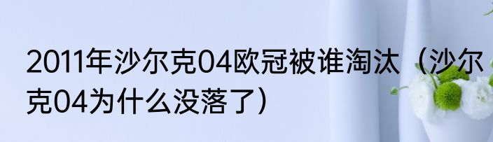 2011年沙尔克04欧冠被谁淘汰（沙尔克04为什么没落了）