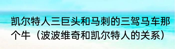 凯尔特人三巨头和马刺的三驾马车那个牛（波波维奇和凯尔特人的关系）