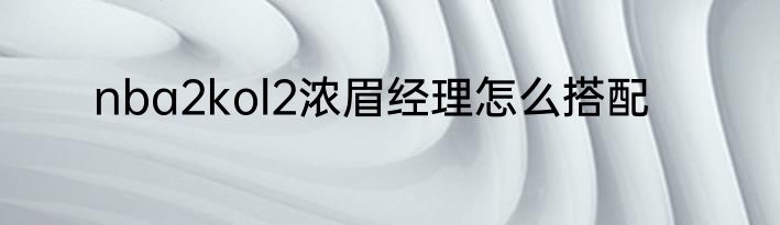 nba2kol2浓眉经理怎么搭配