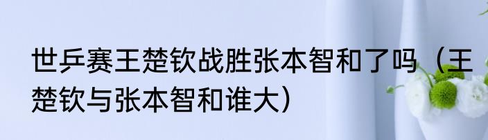 世乒赛王楚钦战胜张本智和了吗（王楚钦与张本智和谁大）