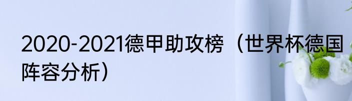 2020-2021德甲助攻榜（世界杯德国阵容分析）
