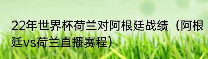 22年世界杯荷兰对阿根廷战绩（阿根廷vs荷兰直播赛程）