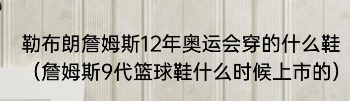 勒布朗詹姆斯12年奥运会穿的什么鞋（詹姆斯9代篮球鞋什么时候上市的）