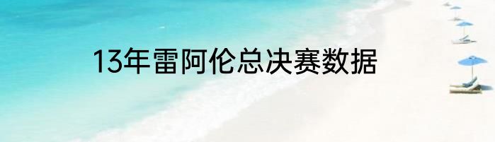 13年雷阿伦总决赛数据