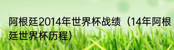 阿根廷2014年世界杯战绩（14年阿根廷世界杯历程）