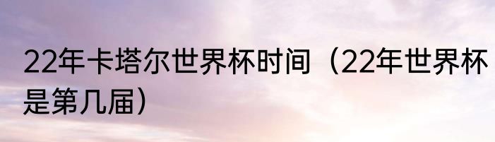 22年卡塔尔世界杯时间（22年世界杯是第几届）