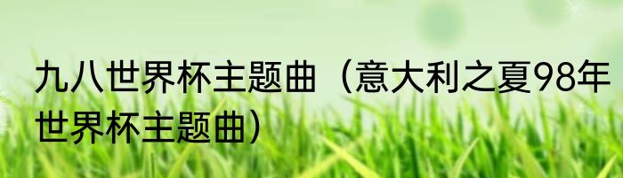 九八世界杯主题曲（意大利之夏98年世界杯主题曲）