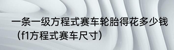 一条一级方程式赛车轮胎得花多少钱（f1方程式赛车尺寸）