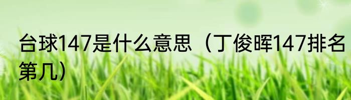 台球147是什么意思（丁俊晖147排名第几）