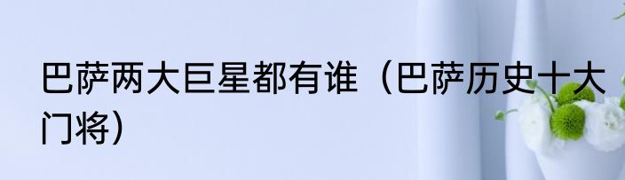 巴萨两大巨星都有谁（巴萨历史十大门将）