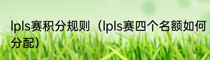 lpls赛积分规则（lpls赛四个名额如何分配）