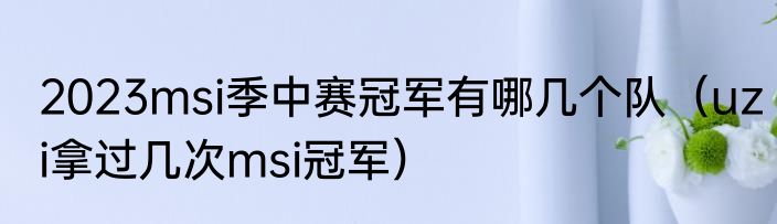 2023msi季中赛冠军有哪几个队（uzi拿过几次msi冠军）