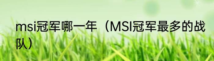 msi冠军哪一年（MSI冠军最多的战队）