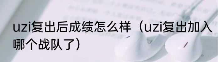 uzi复出后成绩怎么样（uzi复出加入哪个战队了）