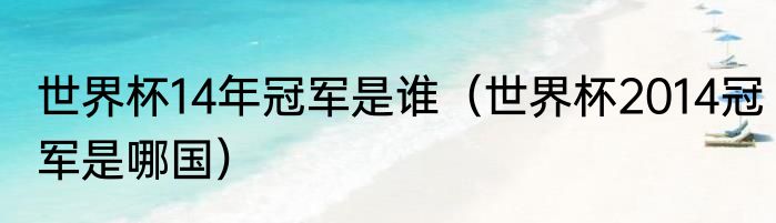 世界杯14年冠军是谁（世界杯2014冠军是哪国）