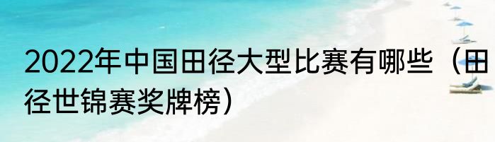 2022年中国田径大型比赛有哪些（田径世锦赛奖牌榜）