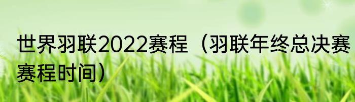 世界羽联2022赛程（羽联年终总决赛赛程时间）