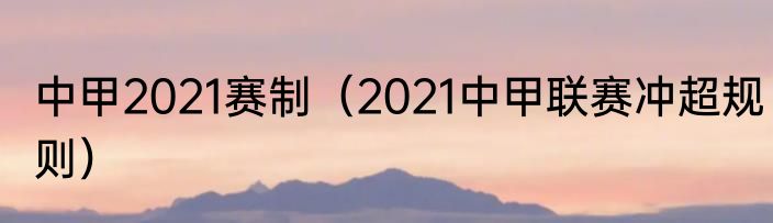 中甲2021赛制（2021中甲联赛冲超规则）