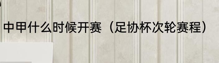 中甲什么时候开赛（足协杯次轮赛程）