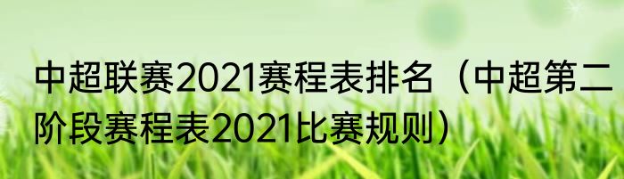 中超联赛2021赛程表排名（中超第二阶段赛程表2021比赛规则）