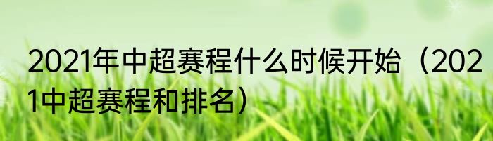 2021年中超赛程什么时候开始（2021中超赛程和排名）
