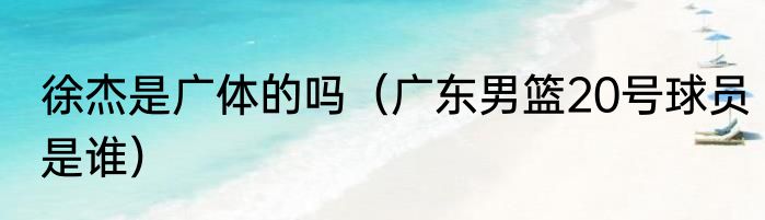 徐杰是广体的吗（广东男篮20号球员是谁）