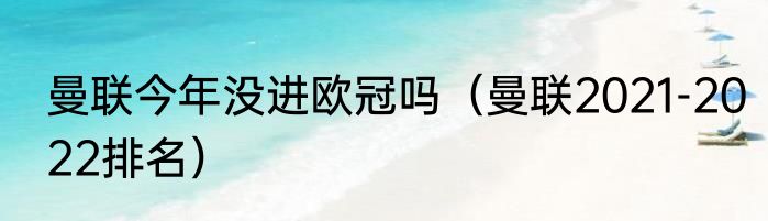 曼联今年没进欧冠吗（曼联2021-2022排名）