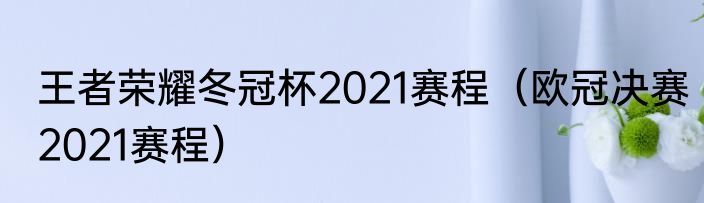 王者荣耀冬冠杯2021赛程（欧冠决赛2021赛程）