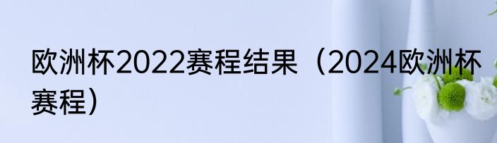 欧洲杯2022赛程结果（2024欧洲杯赛程）